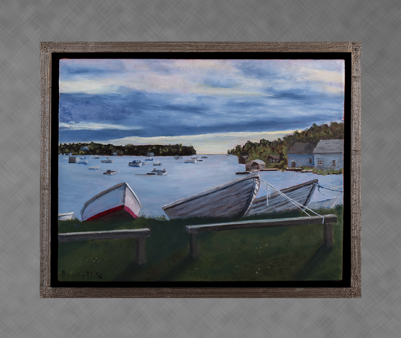 Three Boats, Mackerel Cove, Harpswell Neck, Maine - 14 x 18 Oil on Belgian Linen - 2016