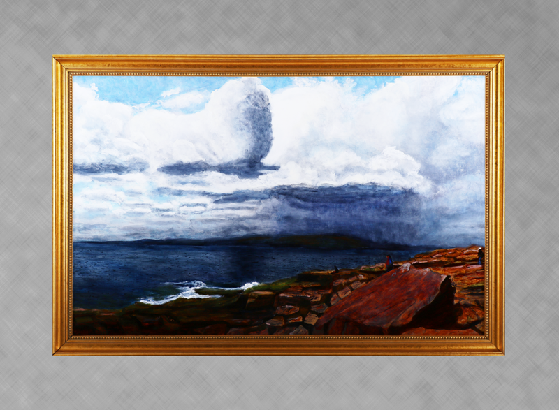 Storm Over Acadia - 24 in x 38 in - Oil on Belgian Linen 2015 - Photo Reference by Tom Andrews - Private Collection of Nancy and John Charlebois