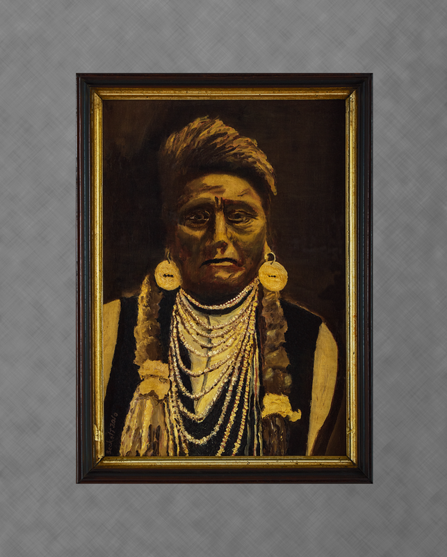Chief Joseph, Nez Perce - 13 3/4 in x 20 in - Oil on Panel 2016 - Private Collection