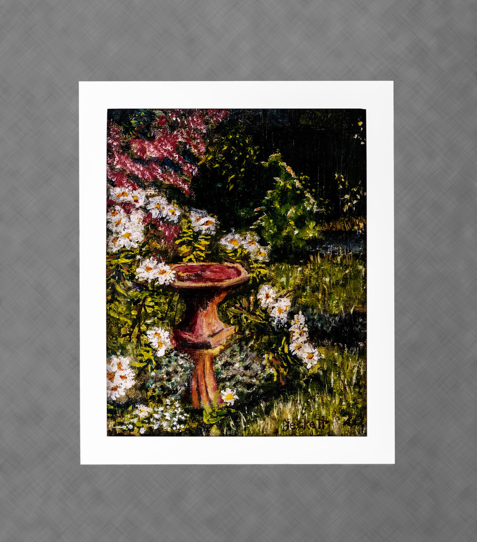 In the garden, Montauk Daisy 
 8 in x 10 in Oil on Panel 2020