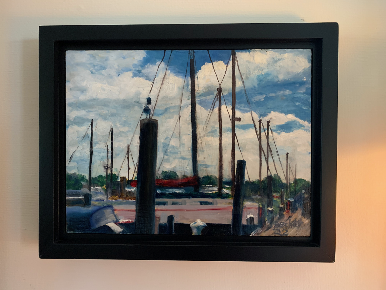 Marina Boats 
 9 in x 12 in 
 Oil on Panel 2022