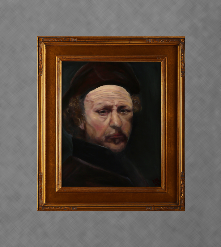 Study: Rembrandt Self Portrait 
 16 in x 20 in Oil on Canvas 2005
