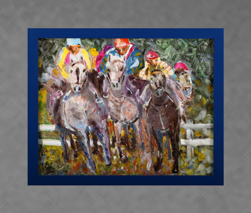 The Horserace 
 11 in x 14 in Oil on Canvas 2005
